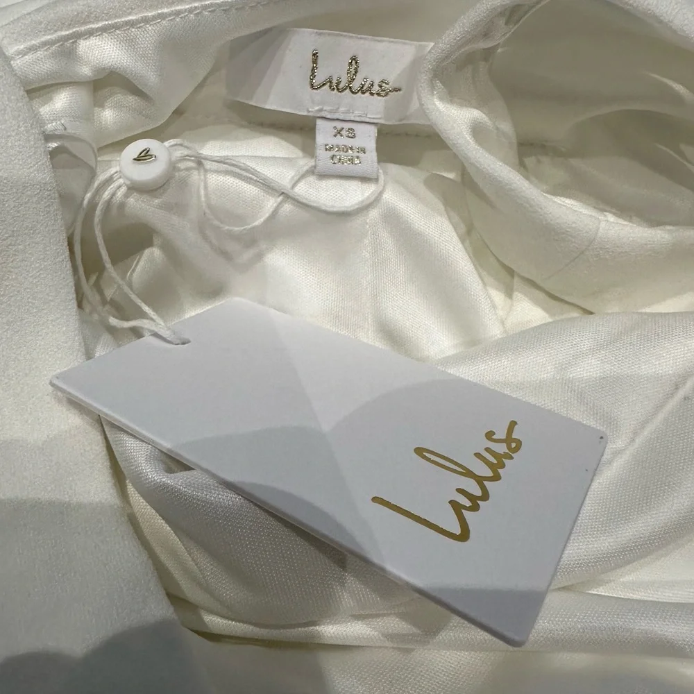 Lulus Loving Fate White Bow Square Neck Backless Maxi Dress Size XS NWT - Picture 14 of 16